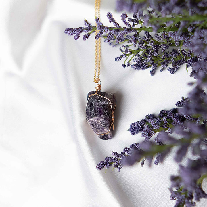 Rawcut Amethyst Crystal Pendant