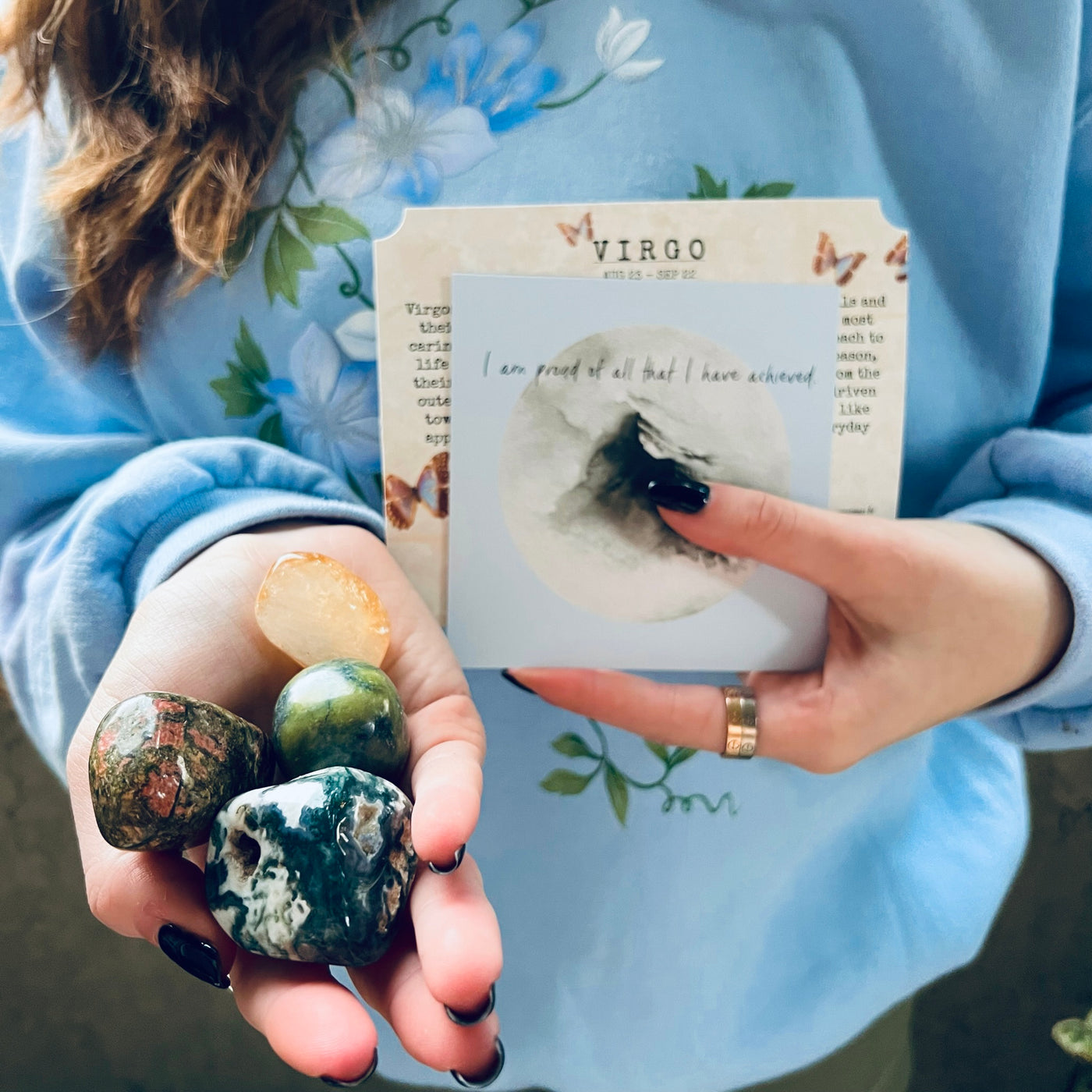 Virgo Crystal Set for Intuition & Charm - Includes Aura Cleansing Kit