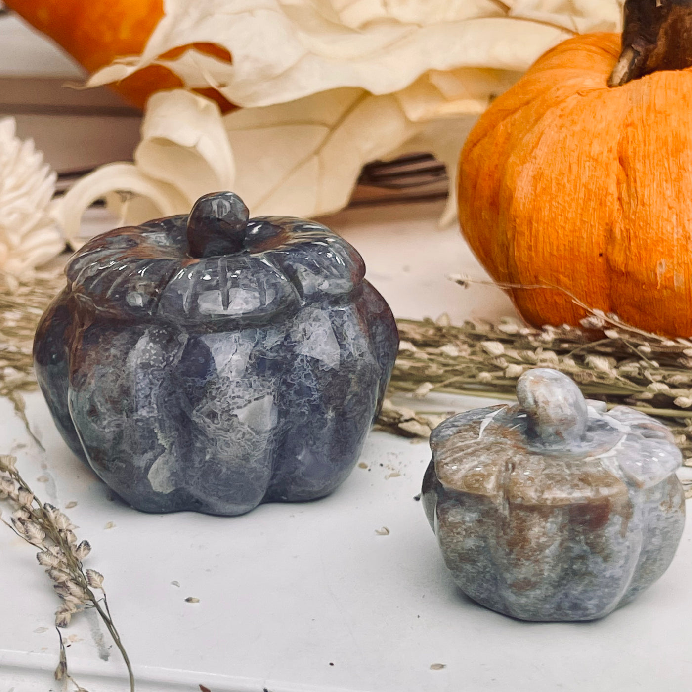 Rose Chalcedony Pumpkin Set