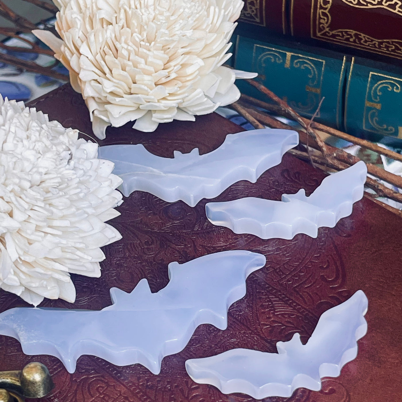 Blue Chalcedony Bats Mini & XL