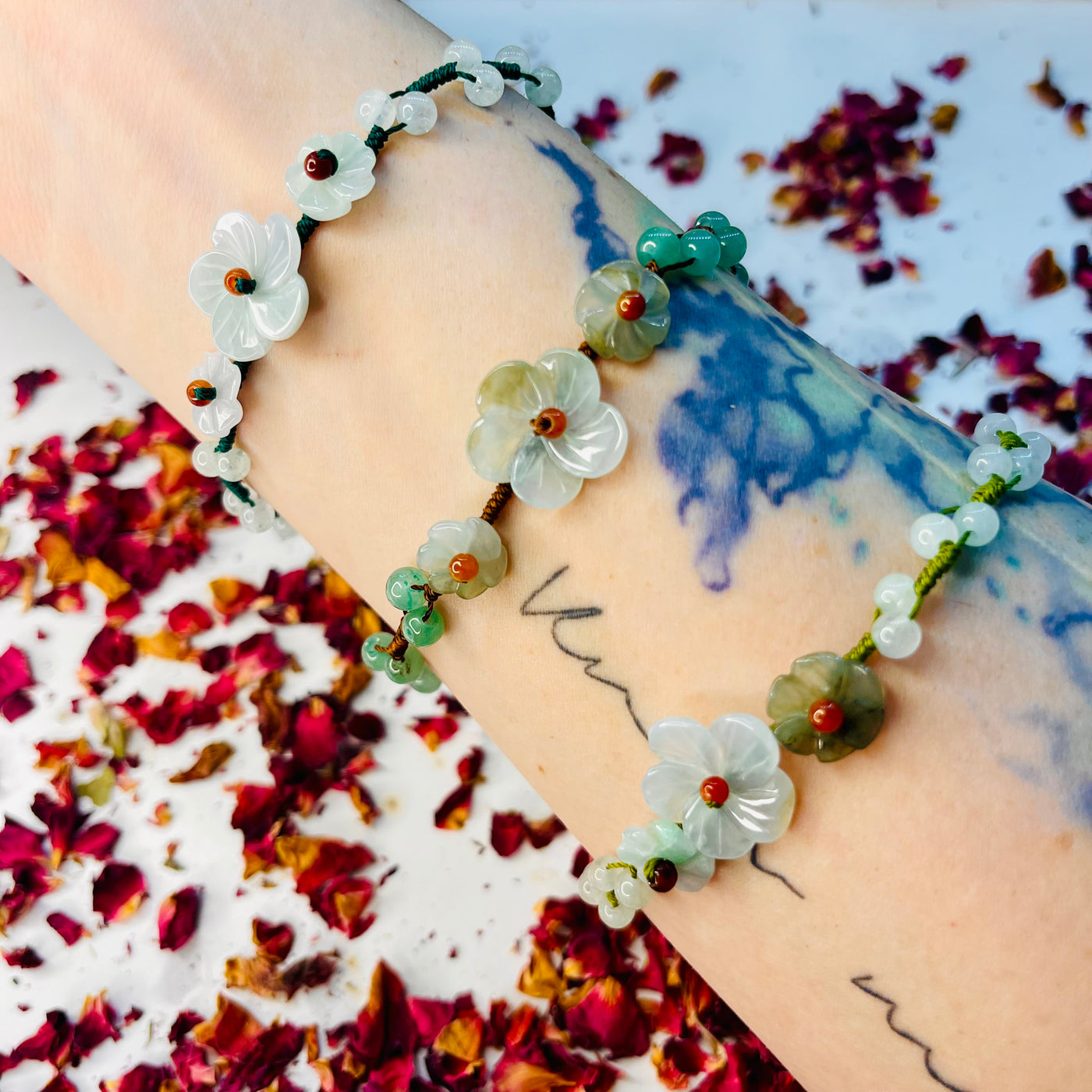 Natural Hetian Jade, Sapphire Cashmere Bracelet