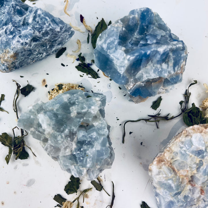 Blue Calcite Raw Cut