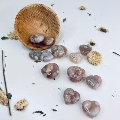 Mini Flower Agate Heart